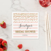 Blush roze en gouden strepen Confetti Vrijgezellen Servet (Insitu)