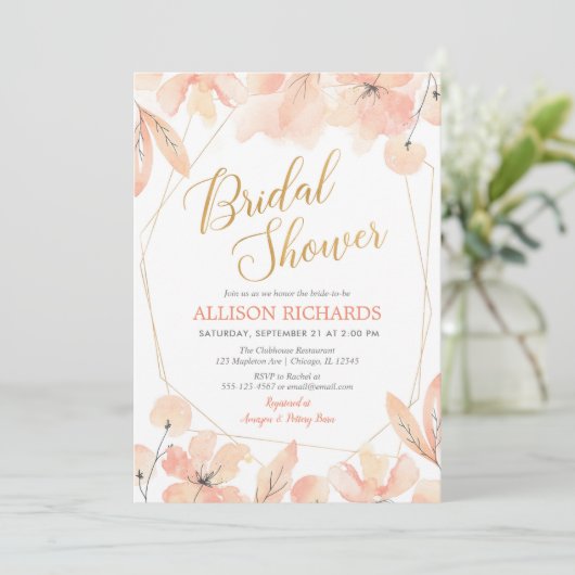 Blush roze en gouden tuin botanisch vrijgezellenfe kaart (Staand voorkant)