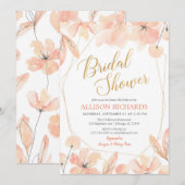 Blush roze en gouden tuin botanisch vrijgezellenfe kaart (Voorkant / Achterkant)