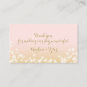 Blush Roze en Gouden Twinkle Lichten Zitting Plaatskaartje (Achterkant)