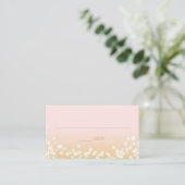 Blush Roze en Gouden Twinkle Lichten Zitting Plaatskaartje (Staand voorkant)