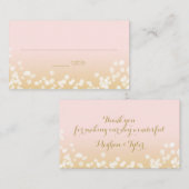 Blush Roze en Gouden Twinkle Lichten Zitting Plaatskaartje (Voorkant / Achterkant)