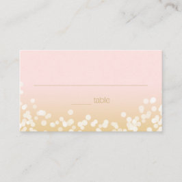 Blush Roze en Gouden Twinkle Lichten Zitting Plaatskaartje