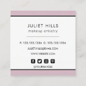 Blush Roze en gouden vierkante Visitekaartje (Achterkant)