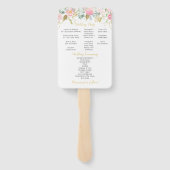 Blush Roze en Gouden Waterverf Bloemen Programma F Handwaaier (Achterkant)