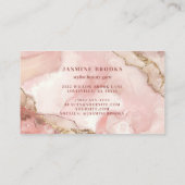 Blush roze en gouden Waterverf Chic Visitekaartje (Achterkant)