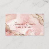 Blush roze en gouden Waterverf Chic Visitekaartje (Voorkant)