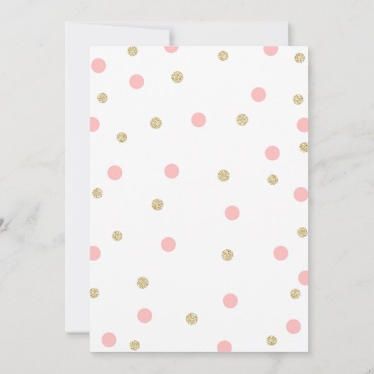 Blush roze en gouden zeemeermin verjaardagsfeestje kaart (Achterkant)