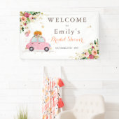 Blush roze en goudpompoen op Vrijgezellenfeest Spandoek (Insitu)