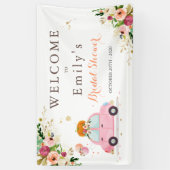 Blush roze en goudpompoen op Vrijgezellenfeest Spandoek (Verticaal)