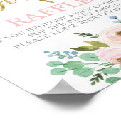 Blush roze en greenery Diaper Raffle-teken Poster (Hoek)