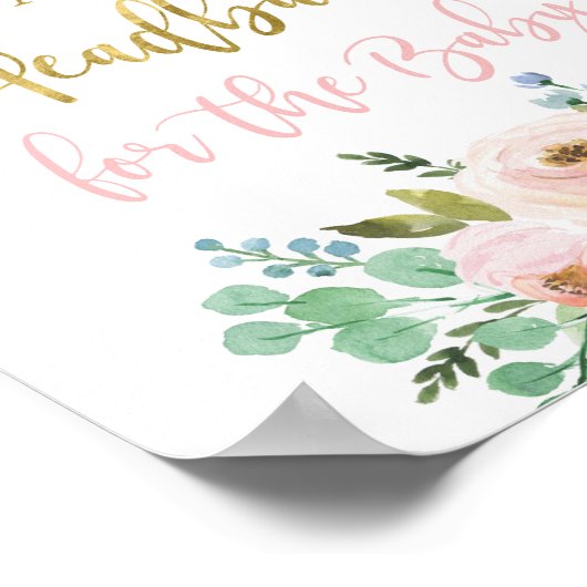 Blush roze en greenery headband-teken poster (Hoek)