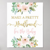 Blush roze en greenery headband-teken poster (Voorkant)