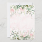 Blush Roze en Greenery Leaves Chic Couples Shower Kaart (Achterkant)