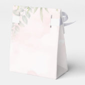 Blush roze en Greenery Leaves Chic Wedding Bedankdoosjes (Achterkant)