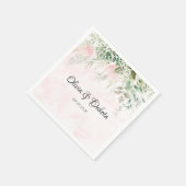 Blush roze en Greenery Leaves Chic Wedding Servet (Hoek)