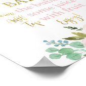 Blush roze en greenery momosa bar sign poster (Hoek)