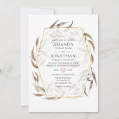 Blush roze en Greenery Pastel Geometric Wedding Kaart (Voorkant)