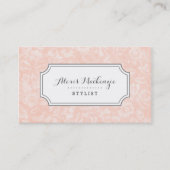 Blush roze en grijs  bloemenprint visitekaartje (Voorkant)