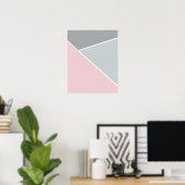 Blush roze en grijs geometrisch Poster (Thuiskantoor)