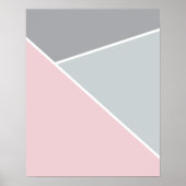 Blush roze en grijs geometrisch Poster (Voorkant)