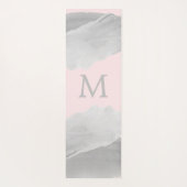 Blush Roze en Grijs Waterverf Wash Monogrammed Yogamat (Achterkant)