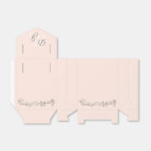 Blush roze en grijze bruiloft bedankdoosjes (Uitgevouwen)