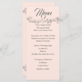 Blush roze en grijze bruiloft menu (Voorkant / Achterkant)