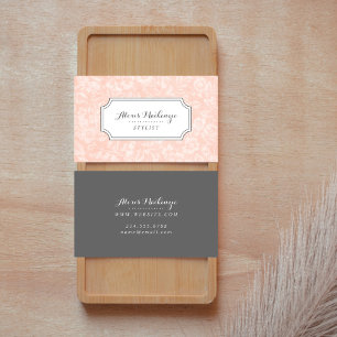 Blush Roze en grijze  Floral Visitekaartje