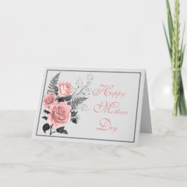 Blush roze en grijze Moederdag Kaart