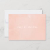 Blush Roze en groen bruiloft RSVP Kaartje (Achterkant)