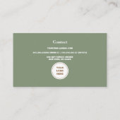 Blush Roze en Groen Minimalistische Retro Visitekaartje (Achterkant)