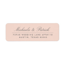 Blush Roze en houtskool grijze Adresetiketten Etiket