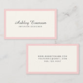 Blush Roze en Ivoor Eenvoudige Elegante Visitekaar Visitekaartje (Voorkant / Achterkant)