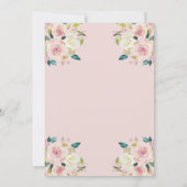 Blush roze en ivoor Floral | Foto Afstuderen Bedankkaart (Achterkant)