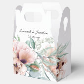 Blush roze en ivoren papaver bedankdoosjes (Geopend)