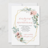 Blush roze en ivoren papaver Geometrisch Lijst Kaart (Voorkant)