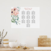 Blush roze en ivoren papaver pony's poster (Keuken)