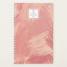 Blush roze en koraalribbels | Monogrammen Planner