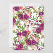 Blush Roze en Marsala Floral Bridal Tea Kaart (Achterkant)