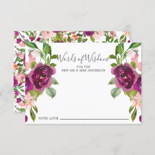 Blush Roze en Marsala Floral Words of Wisdom Card Kaart