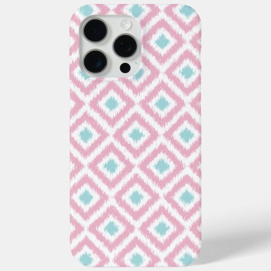 Blush roze en Mint Diamond Ikat Pattern Case-Mate iPhone Case (Achterkant)