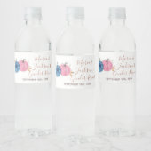 Blush roze en nagemaakte pompoen waterfles etiket (Flessen)