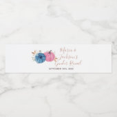 Blush roze en nagemaakte pompoen waterfles etiket (Enkel label)