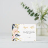 Blush Roze en nazeemacht Baby shower Diaper Raffle Informatiekaartje (Staand voorkant)