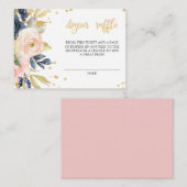 Blush Roze en nazeemacht Baby shower Diaper Raffle Informatiekaartje (Voorkant / Achterkant)