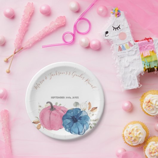 Blush roze en nazeeppompoen Robuust Papieren Bordje (Feest)