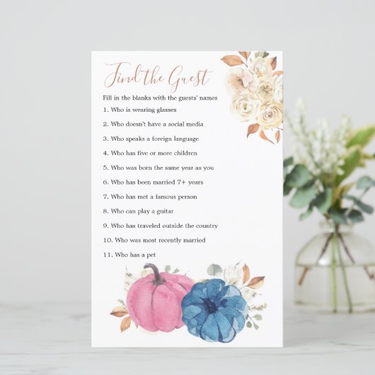 Blush roze en nazeeppompoen Rustic Zoek de gast (Staand voorkant)