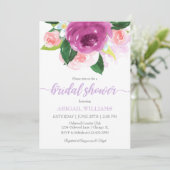 Blush Roze en Paarse Blooms Vrijgezellenfeest Kaart (Staand voorkant)