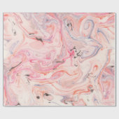 Blush roze en Paarse marmer Patroon Cadeaupapier (Vlak)